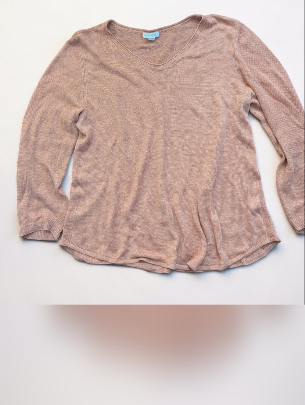 100% Linen Eileen Fisher Size Large Knit Crewneck